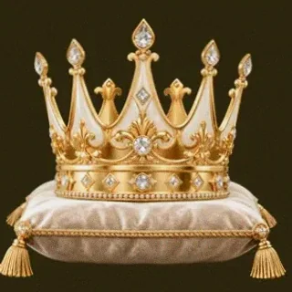 Gold crown on cushion — Slotsgem