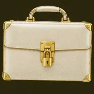Locked leather briefcase — Slotsgem