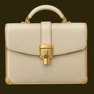 Locked leather briefcase — Slotsgem
