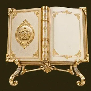 Ornate open book — Slotsgem